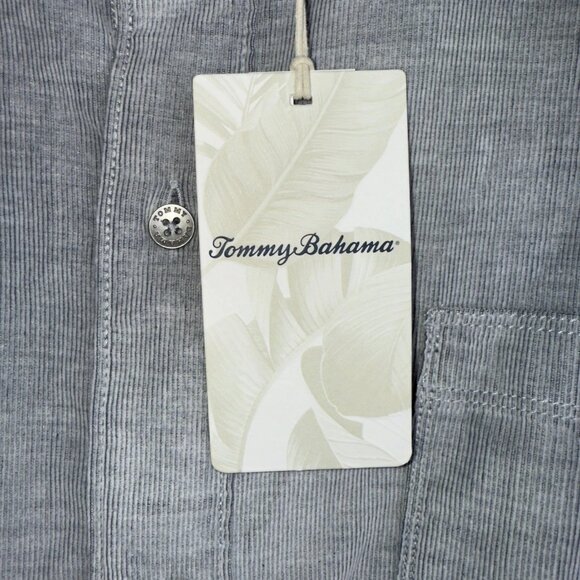 Tommy Bahama Coastline Cord Long Sleeve Shirt Men's Big & Tall 2XB Zinc Gray - Picture 7 of 11